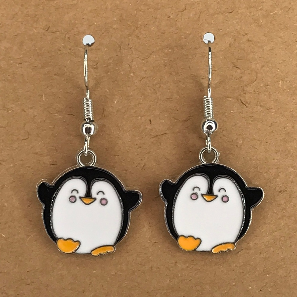 Penguin Shape Pendant Charm Earrings Fashion Jewelry - Picture 4 of 4